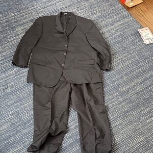 Andrew Fezza 3 Button Dark Gray w/ White Pinstripe Suit